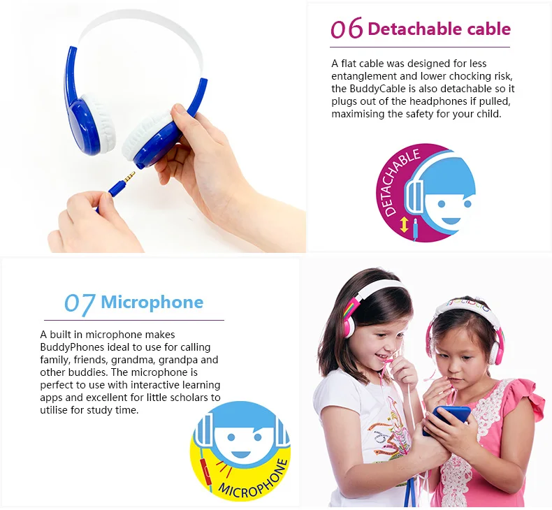 ONANOFF BuddyPhones Исследуйте детей проводные гарнитуры безопасность ограничение