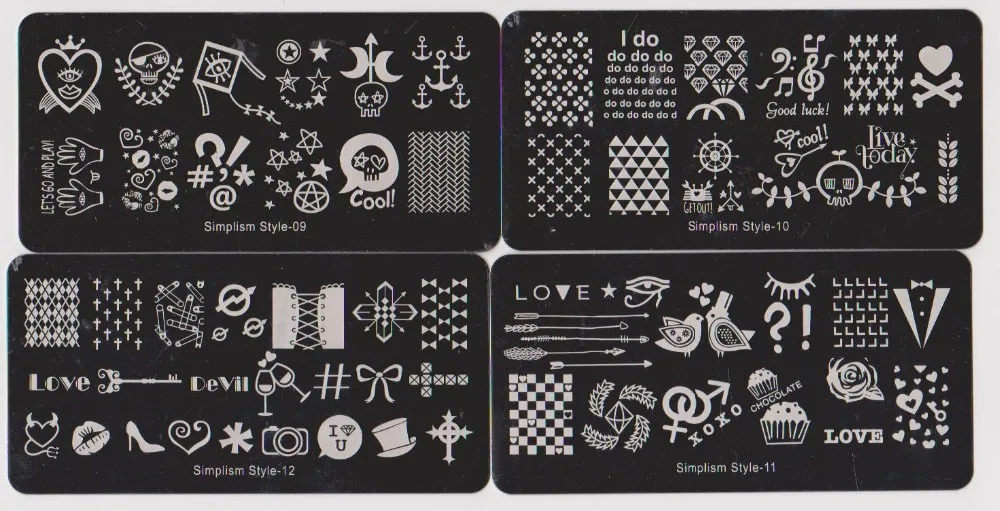 16 шт. Konad Дизайн пластина для стемпинга нейл арта Упрощенчество Стиль DIY стемпинг