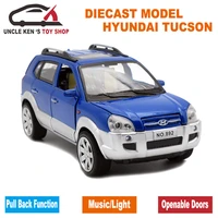 brand new hyundai old tucson scale diecast model cars metal toys gift for children with openable doorpull back function