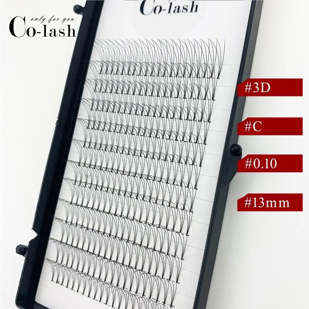 Colash русский объем цветные ресницы расширение D Curl предварительно сделанные вентиляторы ресниц Горячая индивидуальный ресниц расширения