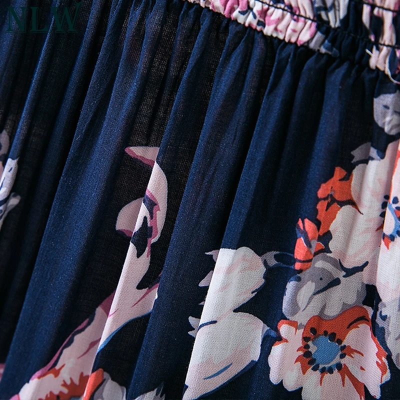 NLW летнее пляжное платье с открытыми плечами плиссированное женское вечернее