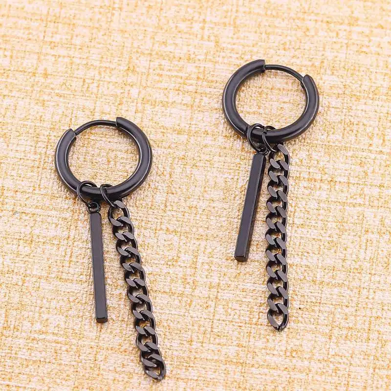 Серьги подвески из титановой стали 316L для мужчин и женщин крутые цепи висячие