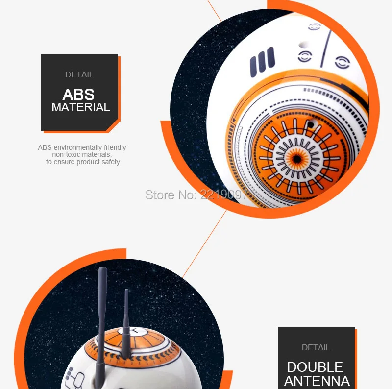 Обновленная интеллектуальная Звездная война RC BB 8 2,4G пульт дистанционного управления со звуком, фигурка шарика, дроид, робот, BB-8, модель, игрушки для детей