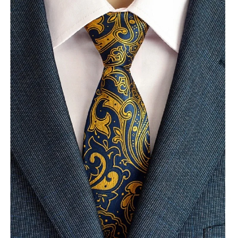 

Classic 8cm Tie Set For Men 100% Silk Jacquard Woven Ties Handkerchief Cufflinks Set Mens Wedding Business Party Necktie