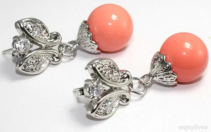 

Hot sale Pink Coral Beads White Luxury Girls Wedding Crystal ButterflyLuxury Ms. girl Wedding