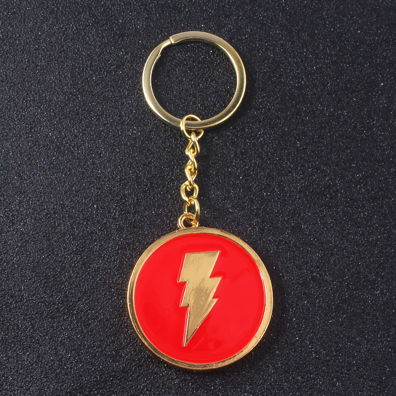 SG DC Горячая фильм флэш Брелки Подвески Красный Желтый Shazam флэш логотип в виде молнии чокер брелок для женщин мужчин поклонников подарки