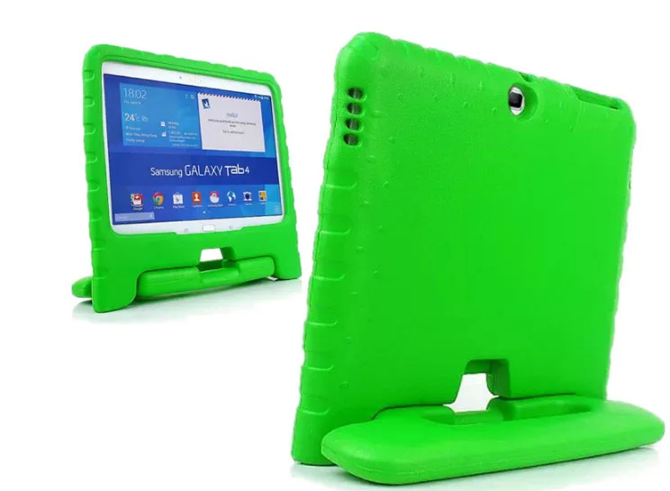 Зеленый Для samsung Galaxy Tab 4 10," SM-T530 T531 T535 чехол Высокое качество EVA пены Силиконовая ручка стенд дети противоударный чехол - Цвет: Зеленый