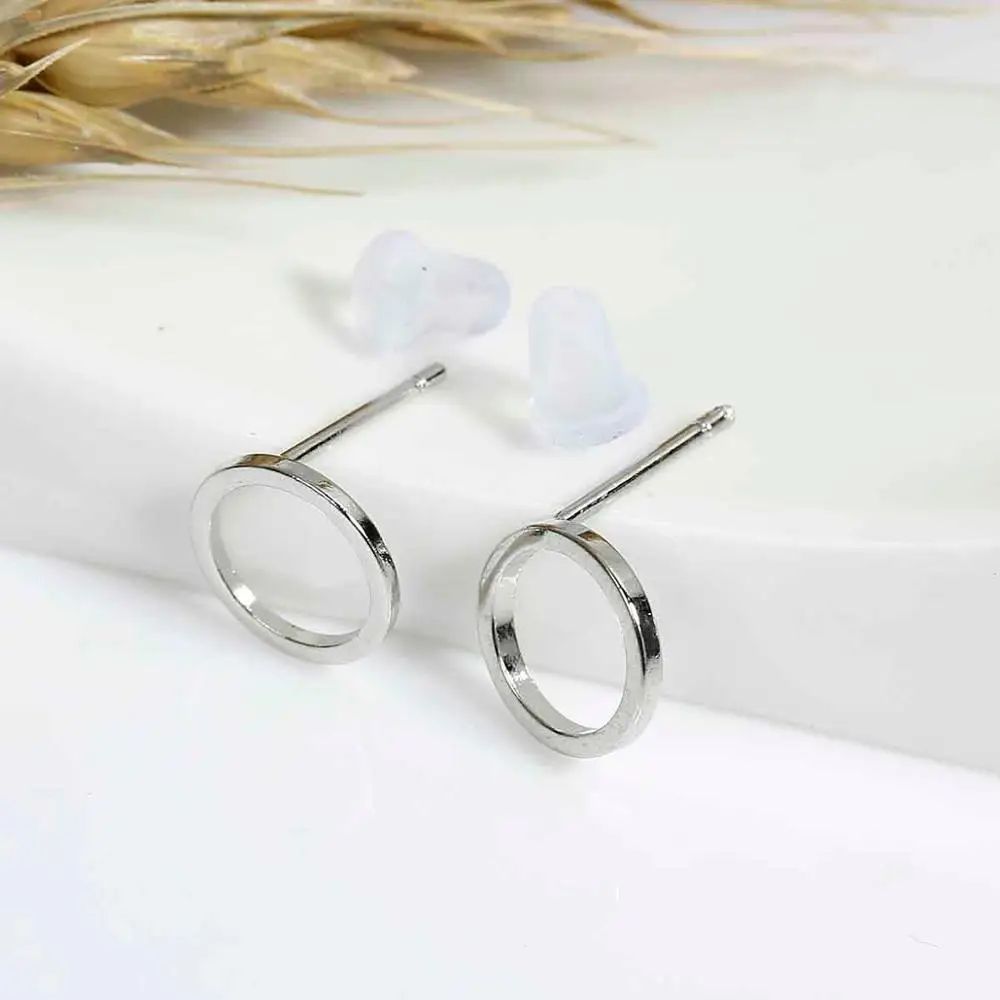 DoreenBeads новые модные милые круглые украшения серьги 11 мм(3/") x 9 мм(3/8"), 1 пара - Окраска металла: silver tone