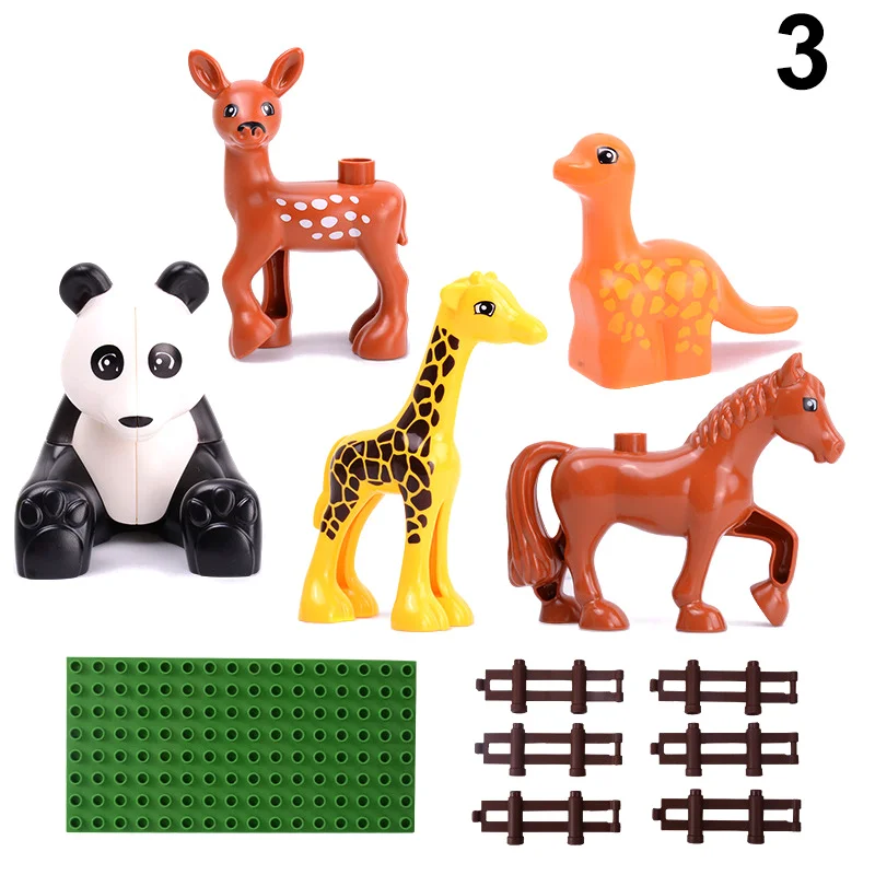 Детская модель животного Строительный блок Набор совместимые головоломки