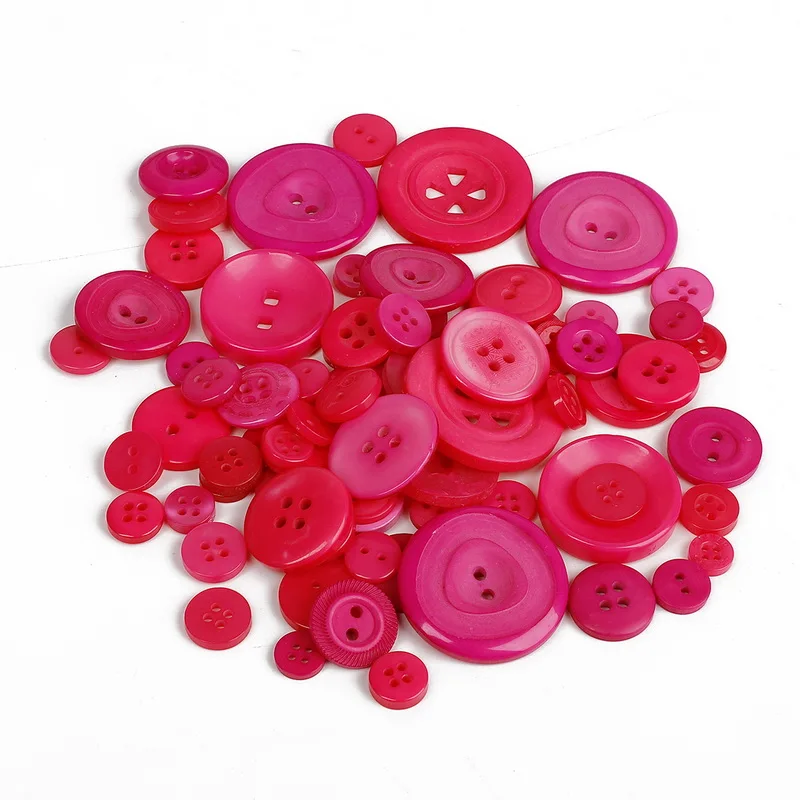 Fuchsia Полимерная пуговица для шитья Скрапбукинг DIY украшения размеры смешанные 50 г ручная вязальная Кукла Одежда пуговицы ремесла аксессуары - Цвет: Fuchsia