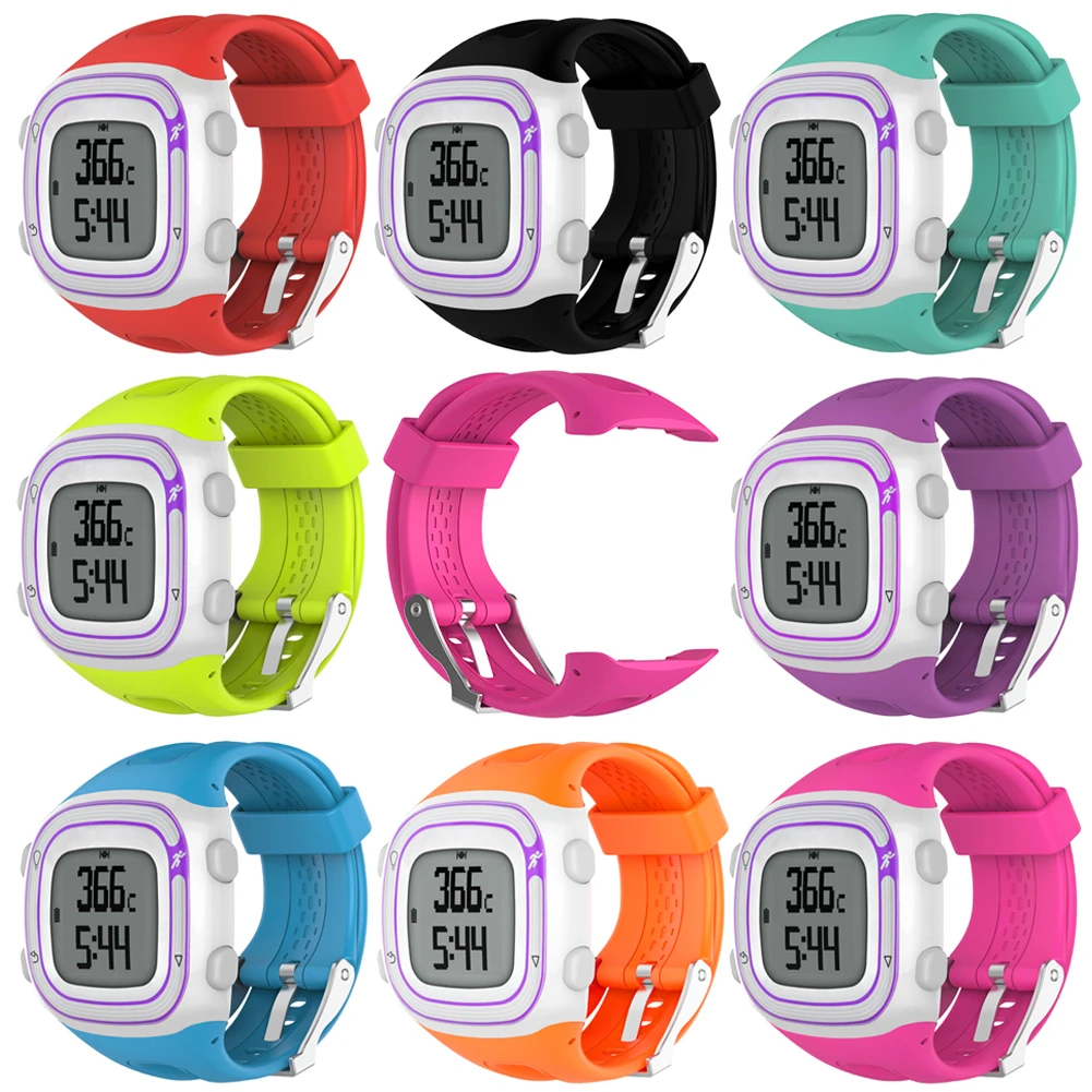 Ремешок ALLOYSEED силиконовый для Garmin Forerunner 10/15 сменный Браслет с металлической