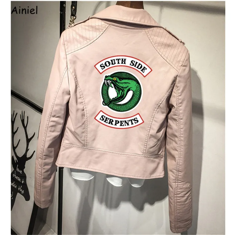 Ривердейл Куртка "South Side Serpents" ривердейл Southside куртка из искусственной кожи змеи Для женщин уличная кожаная верхняя одежда, пальто