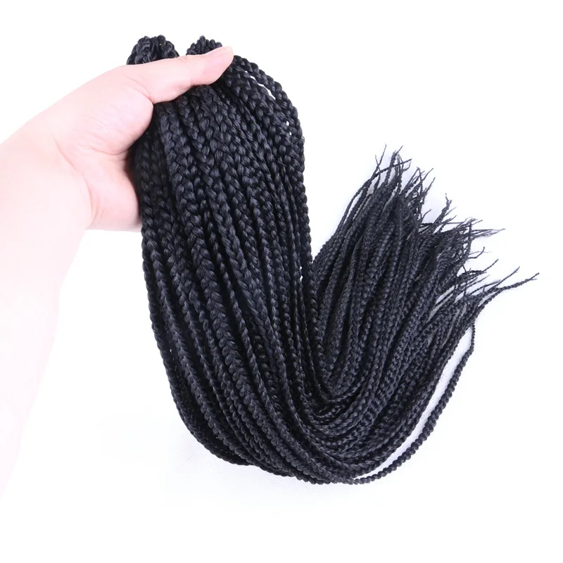 Desire for hair, 24 дюйма, 100 г, 22 пряди, Омбре, черный, фиолетовый, розовый, микро бокс, косички, вязанные крючком, косички, синтетические косички для наращивания волос - Цвет: #1