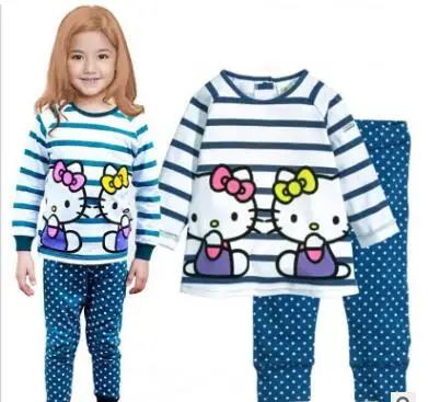 2019 Brand New Children pajamas cotton clothing sets new Girls Cartoon kids Autumn Winter indoor | Мать и ребенок