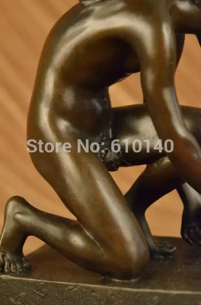 Bronze Statue Art Decor Marble base Angel Nude Male sculpture gift wings Figure |