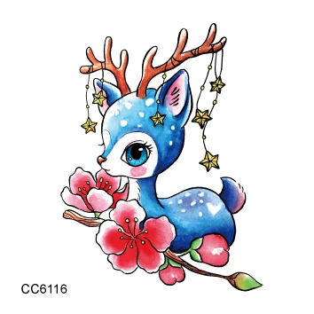 CC6116 Мультфильм тату Единорог для детей милый лошадь собака олень поддельные татуаж детей временные водостойкий боди-арт татуировки стикер - Цвет: CC6116