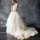 Великолепная мягкая фатиновая Свадебная юбка на заказ, бальное платье, фатиновая юбка для невесты со шлейфом, свадебные раздельные фото
