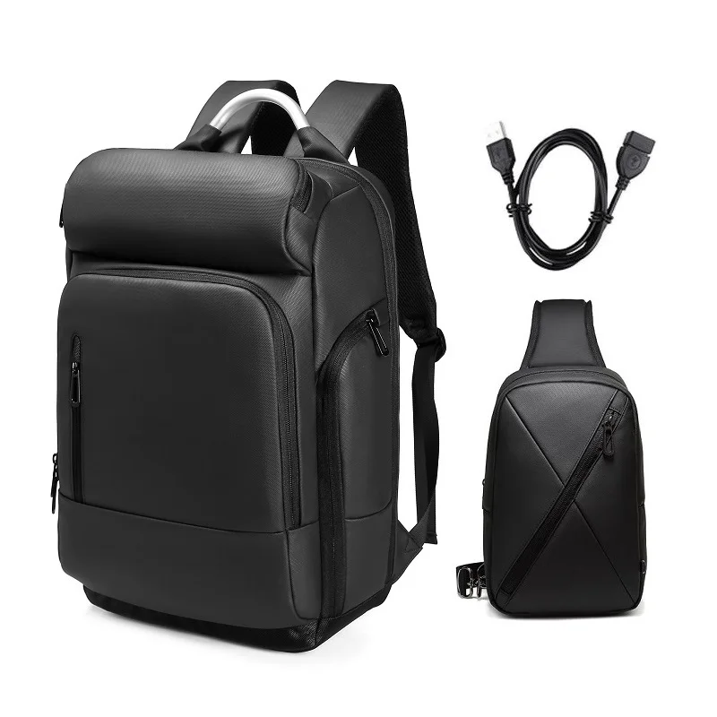 Многофункциональный ноутбук рюкзаки Для Мужчин's Бизнес Mochila зарядка через usb рюкзак Водонепроницаемый большой емкости путешествия рюкзак - Цвет: set 4