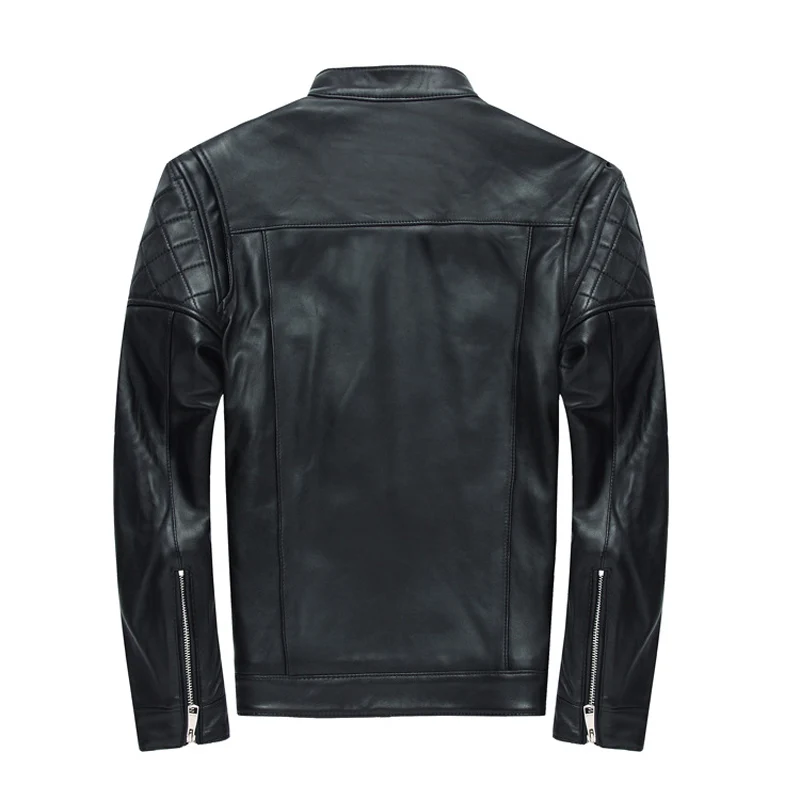 Free Shipping Men's Genuine Leather Jacket male Overcoat Sheepskin warm Coat padding Slim Fitting Real | Мужская одежда