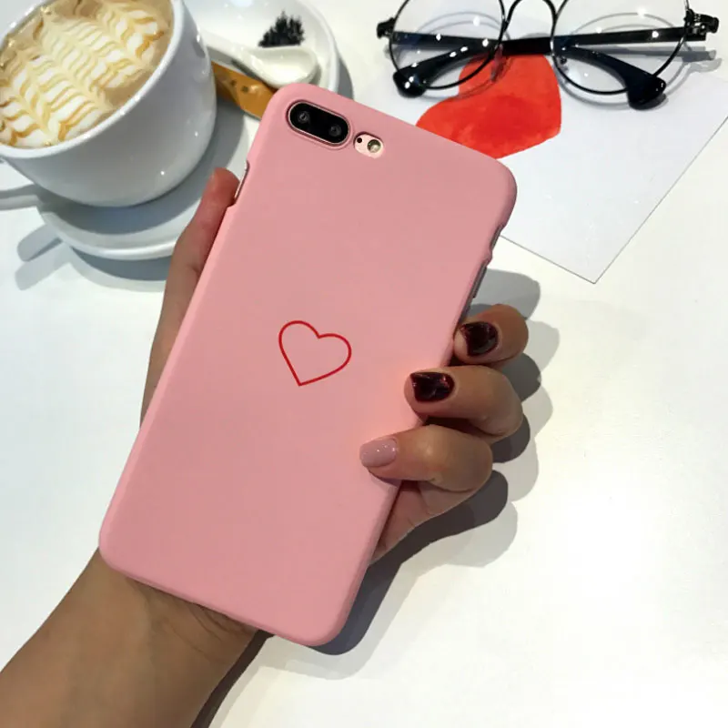 Чехол для телефона с сердечком для iPhone XS Max X XR чехол s PC жесткий чехол для телефона iPhone 7 8X6 6S Plus чехол-накладка