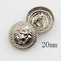 20mm 10 шт., серебряный цвет, металлические кнопки в стиле льва, аксессуары для одежды, пальто, материалы для свадьбы, Швейные аксессуары - Цвет: 20mm