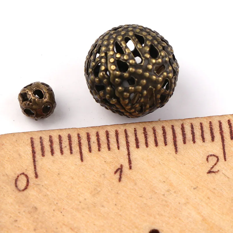 4x4 мм винтажные железные Цветочные Кружевные Полые Шарики металлические шарики