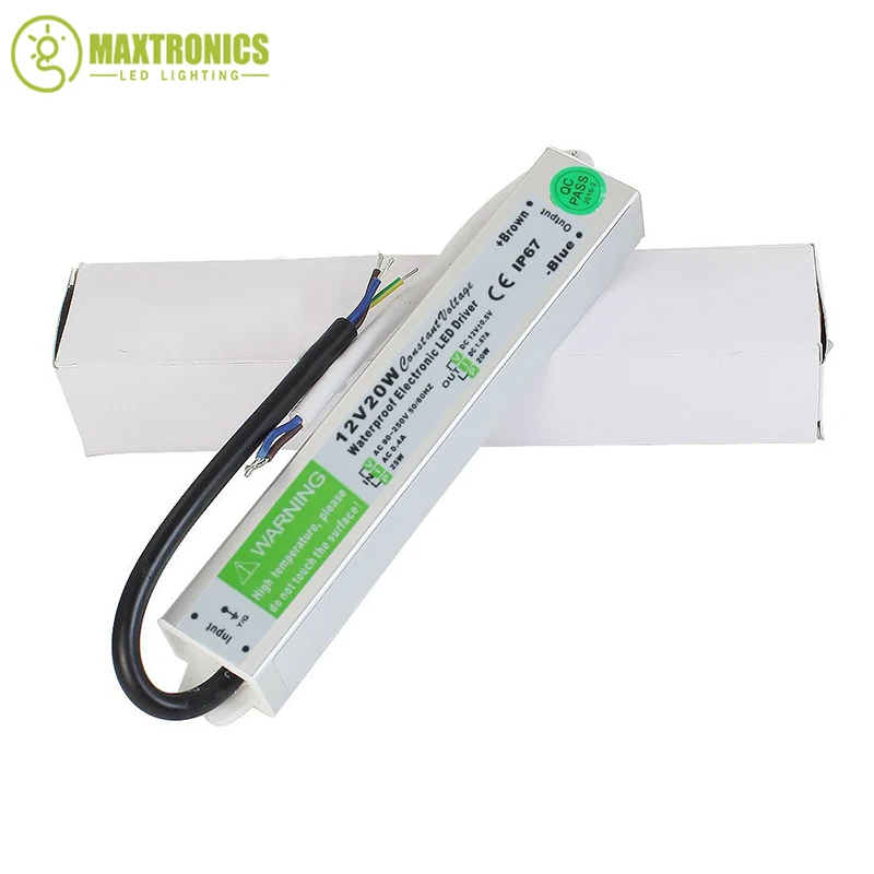 Оптовая цена водонепроницаемый электронный светодиодный драйвер 12 В 20 Вт