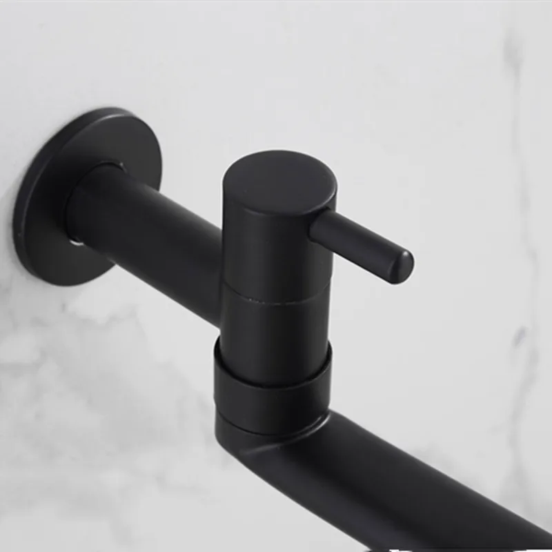 Смесители для кухни LIUYUE настенный удлиненный поворотный кран из черной латуни