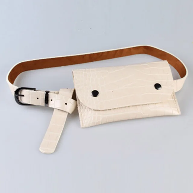 beige Anreisha, винтажные Поясные Сумки из искусственной кожи для женщин, женские поясные сумки с декоративным ремнем, поясная сумка для девушек, Дамская поясная сумка, сумки для монет, телефонов zm93 - Цвет: beige