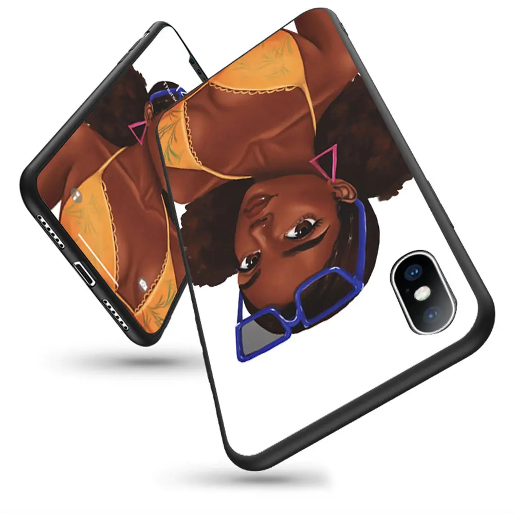 Ottwn Black beauty Girl Hair силиконовый чехол для телефона для iPhone 11 Pro 6 6S 7 8 Plus XR XS Max 5 SE Мягкий чехол из ТПУ для iPhone X