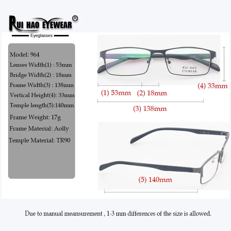 Оправа для очков Мужская из нержавеющей стали 964|Мужские очки кадры| |