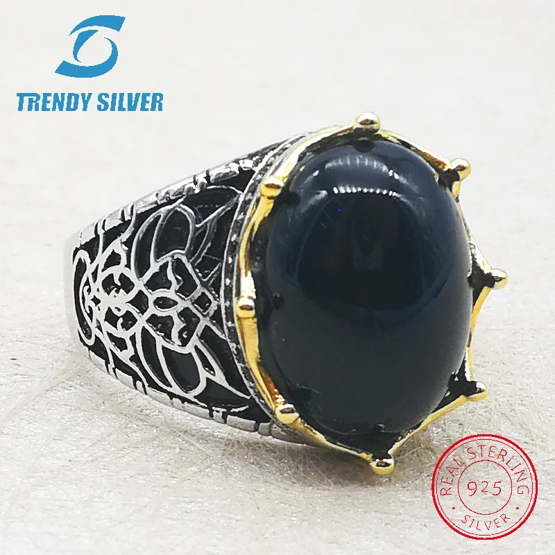 Серебряные ювелирные изделия 925 мужские кольца аксессуары бирюзовый драгоценный