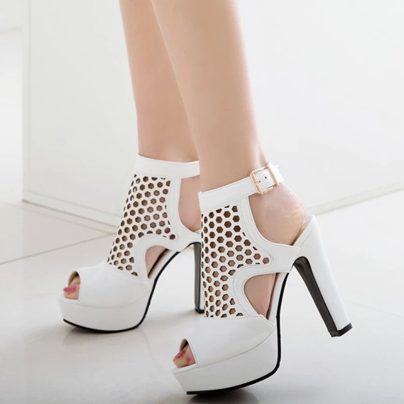 Модные летние женские туфли из PU искусственной кожи Большие размеры 34 50