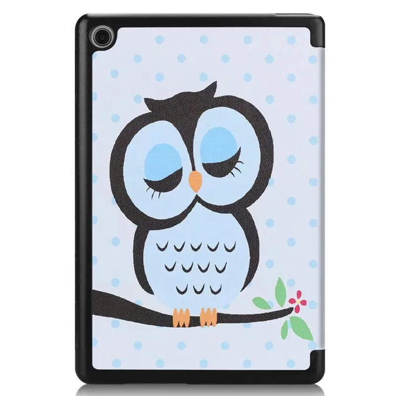 Owl Чехол с магнитной подставкой из искусственной кожи с принтом для huawei MediaPad M5 Lite 10 BAH2-L09/W19/AL09 10,1 дюймов чехол для планшета+ пленка+ ручка - Цвет: Owl