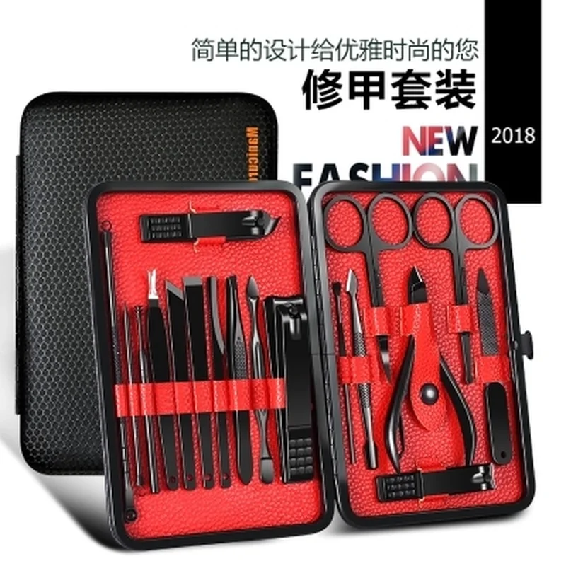 18 шт./компл. маникюрный набор из нержавеющей стали для маникюра клипер кусачки