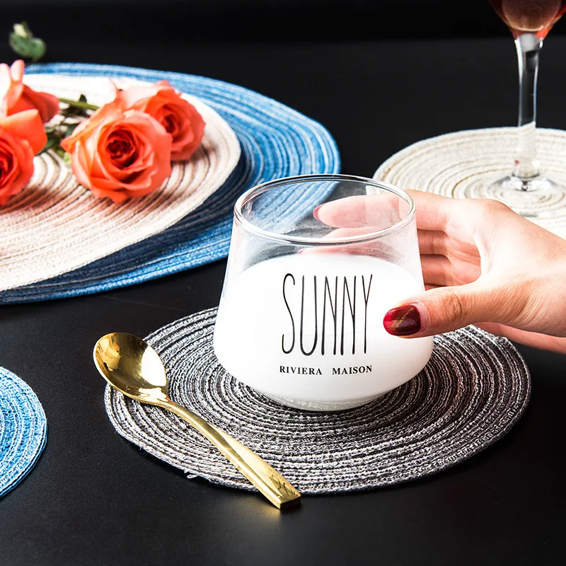 Японский стиль пеньковая веревка вязаный круглый матрас чашка коврик для стола