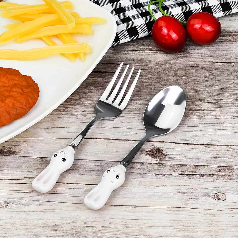 2 шт. детский набор столовых приборов из нержавеющей стали|steel cutlery set|fork setdinnerware set |