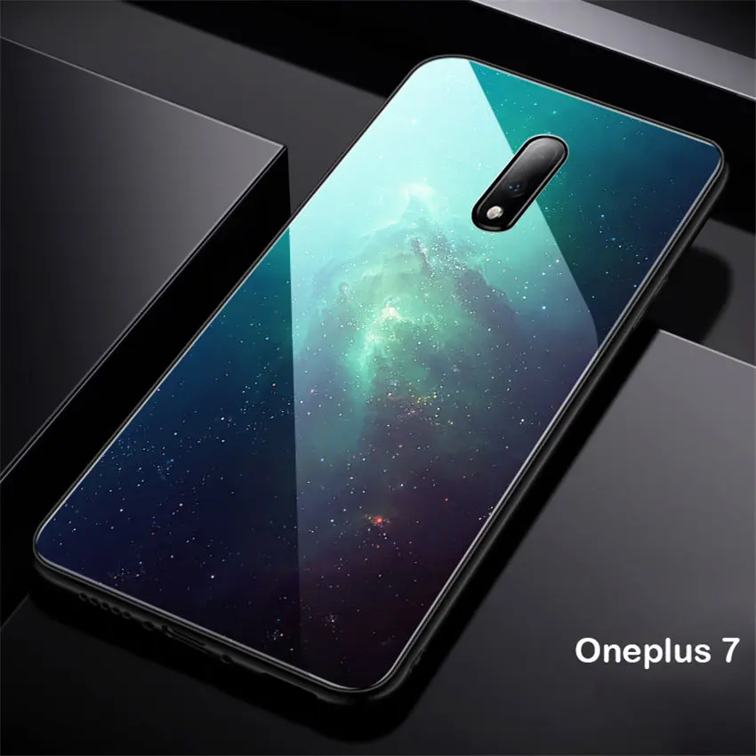 Роскошный чехол из закаленного стекла для OnePlus 7 Pro TPU стекло с мягкими краями чехол для OnePlus 7 Pro Чехол Aixuan