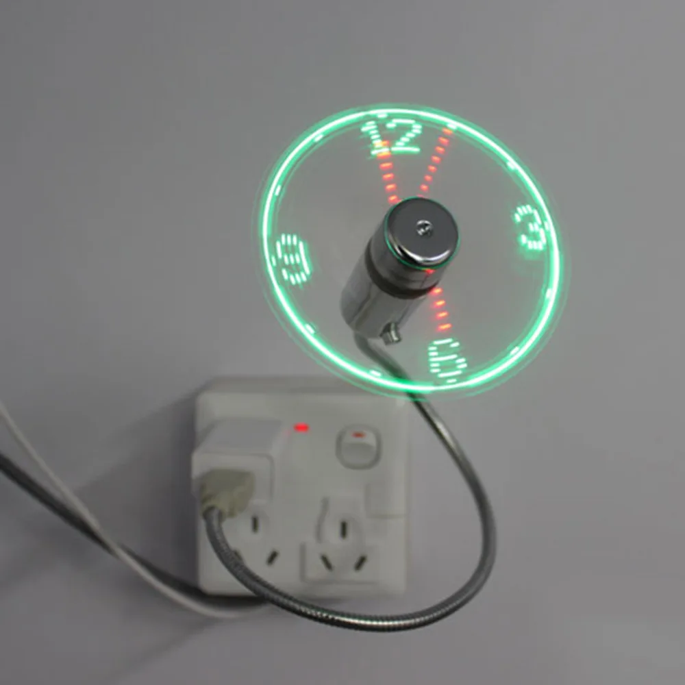 USB гаджет мини Гибкий светодиодный USB вентилятор настольные часы холодный гаджет дисплей времени для ноутбука гибкий