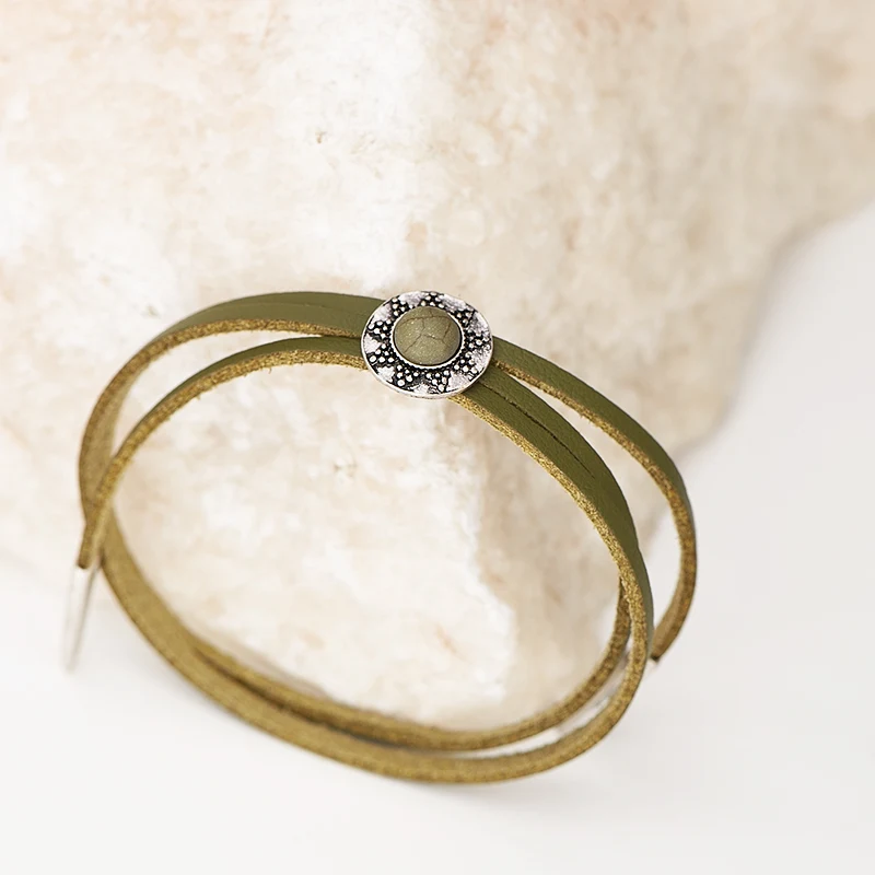 Женская обувь в винтажном стиле 5 Цвета двойной Слои кожаные браслеты