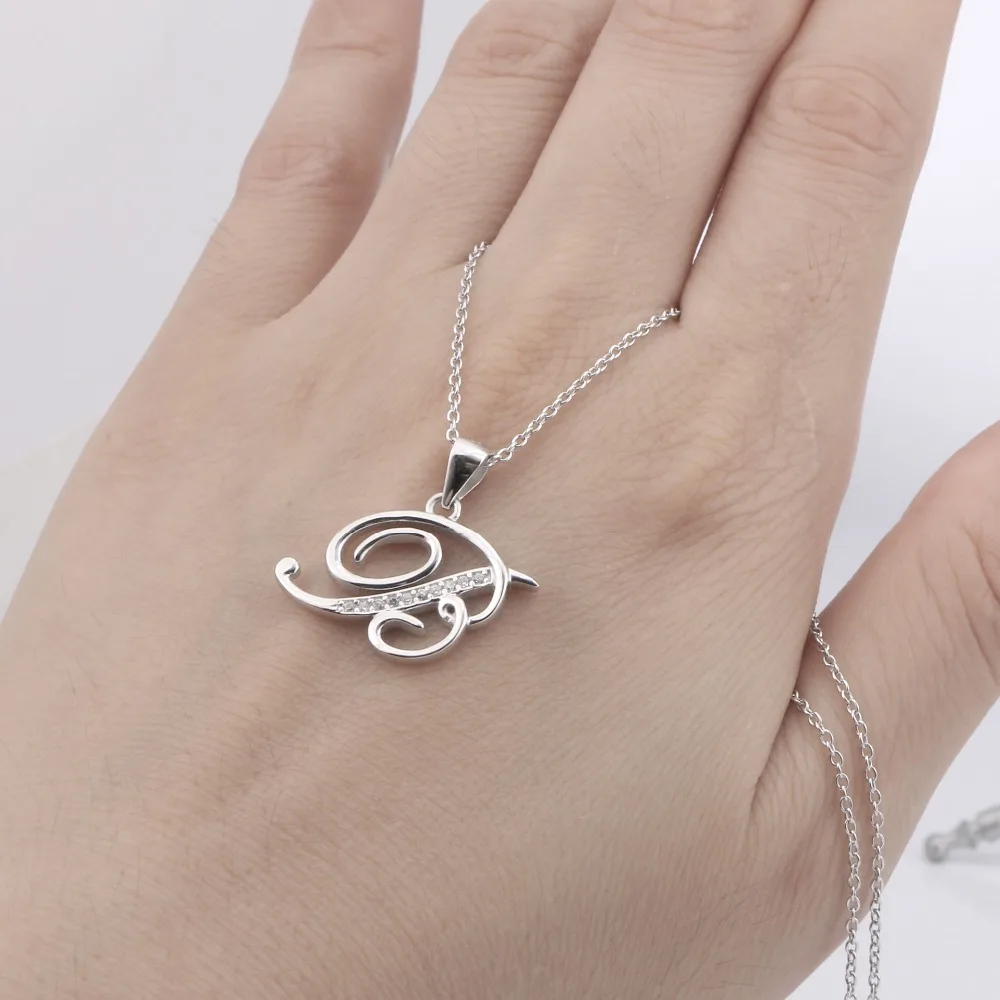 Ожерелье с подвеской из стерлингового серебра 925 пробы в виде Буквы B колье