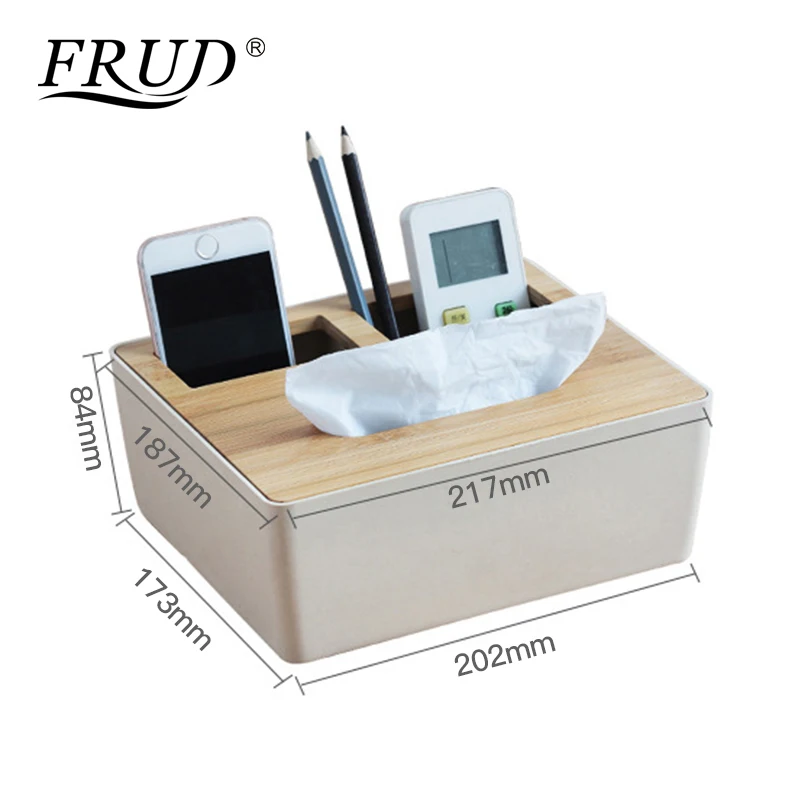 Пластиковая коробка для салфеток с деревянным покрытием дубовым | Дом и сад