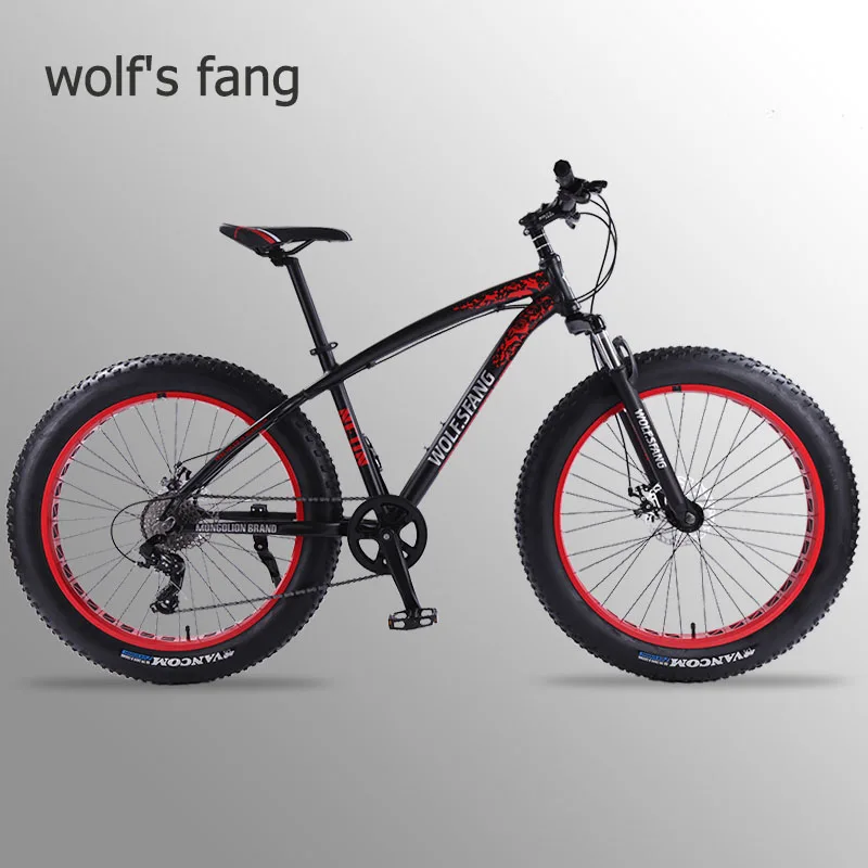 Wolf's fang горный велосипед 26 дюймов Fat bike 8 скоростей Fat Tire зимние велосипеды мужские bmx mtb дорожные велосипеды