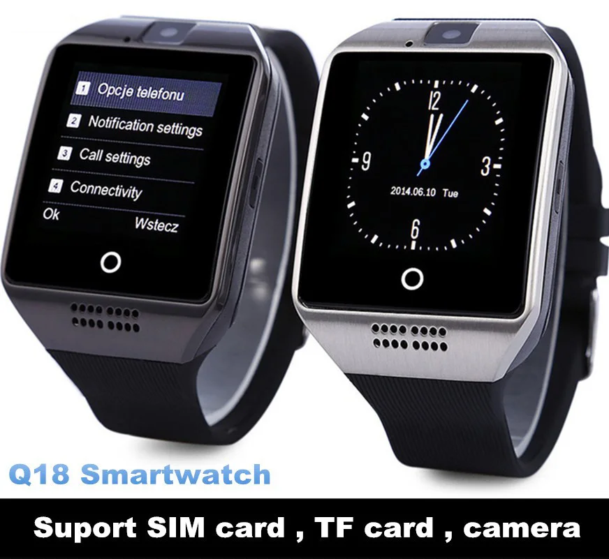 По DHL 10 шт Bluetooth Смарт часы Q18 для Apple ios Android смартфон PK A1 y1 v8 Часы умные мужские и