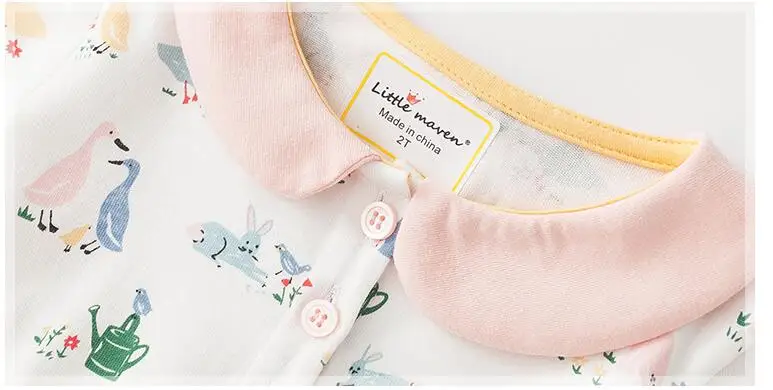 Little maven/ г. Новое Брендовое осеннее детское платье одежда для маленьких девочек хлопковый с принтом животного, платья для девочек, S0388