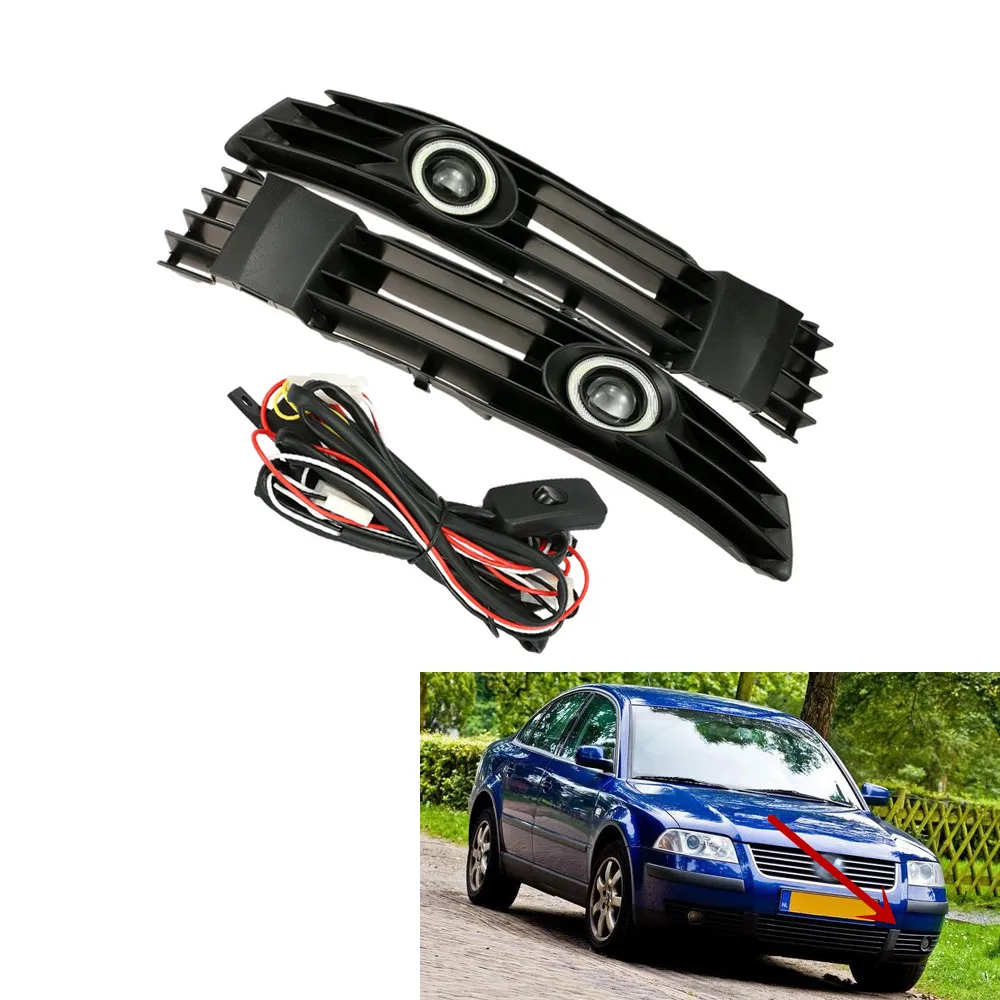 

1 Set Car Bumper Fog Light Angel Eyes Grille fit for VW Passat B5.5 01-05