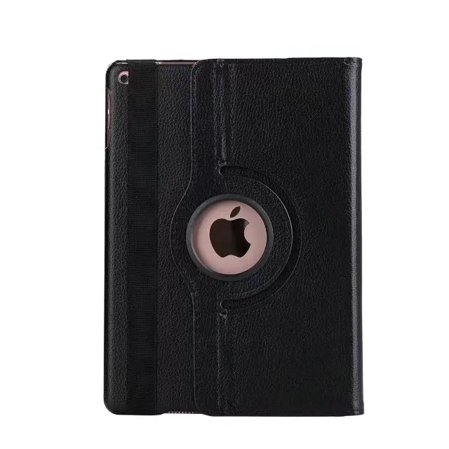 Вращающийся на 360 градусов Чехол для iPad 9,7 pu кожаный чехол для iPad funda планшет откидной защитный чехол A1822 A1893 - Цвет: Черный