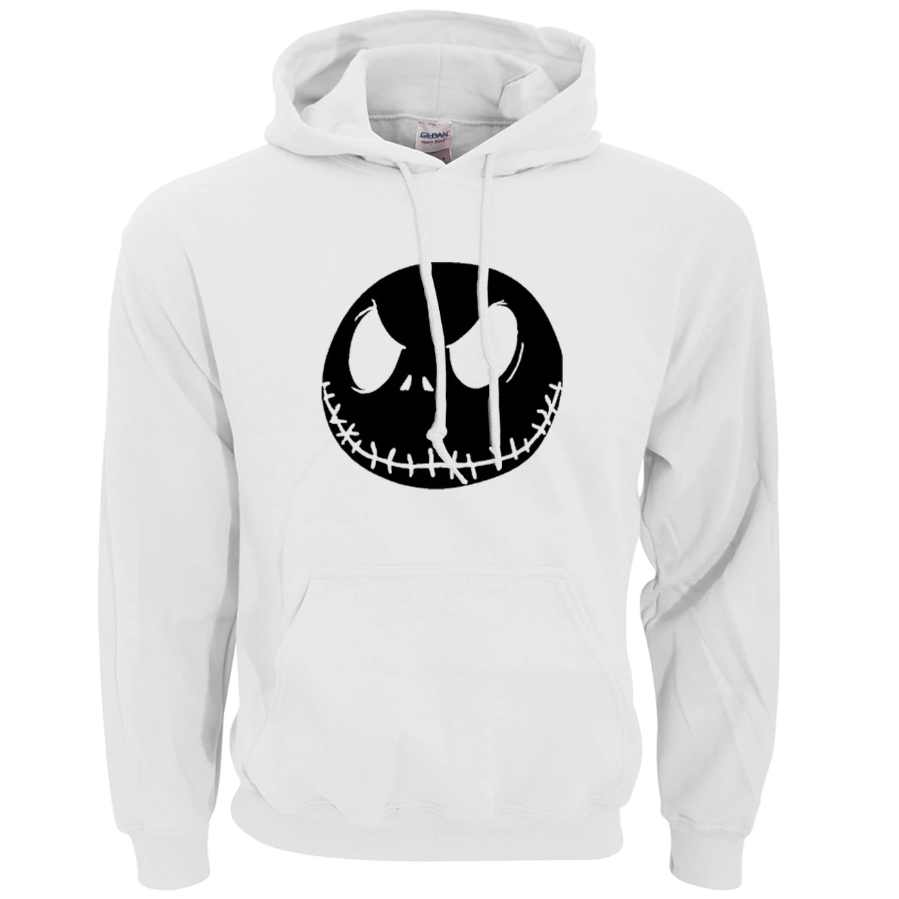 Мужские толстовки с капюшоном Jack Skellington, новинка, осенне-зимняя мужская толстовка с капюшоном из флиса, свободные мужские толстовки в стиле хип-хоп - Цвет: white 1