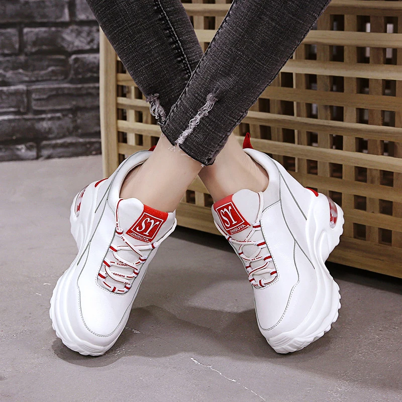 2019 г. модная весенняя женская повседневная обувь на платформе дышащая танкетке