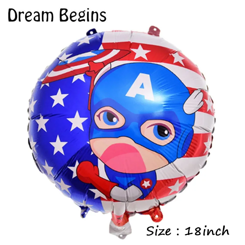 DB 2Pcs lot 18inch Captain America cartoon stars stripes national flag pentagram independence day birthday decoration balloons | Дом и сад